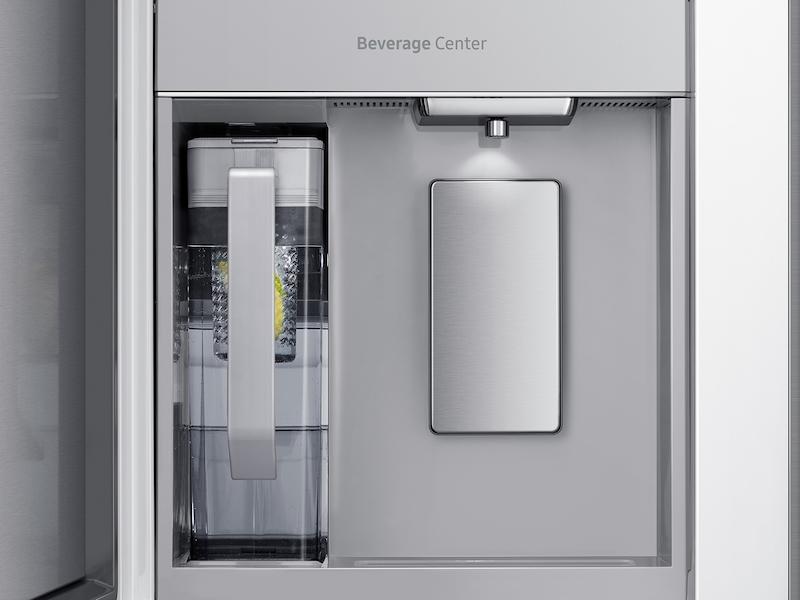 Samsung Bespoke 4-Door Flex™ Refrigerator (29 cu. ft.) with Family Hub™ in Charcoal Glass Top and Stainless Steel Bottom Panels