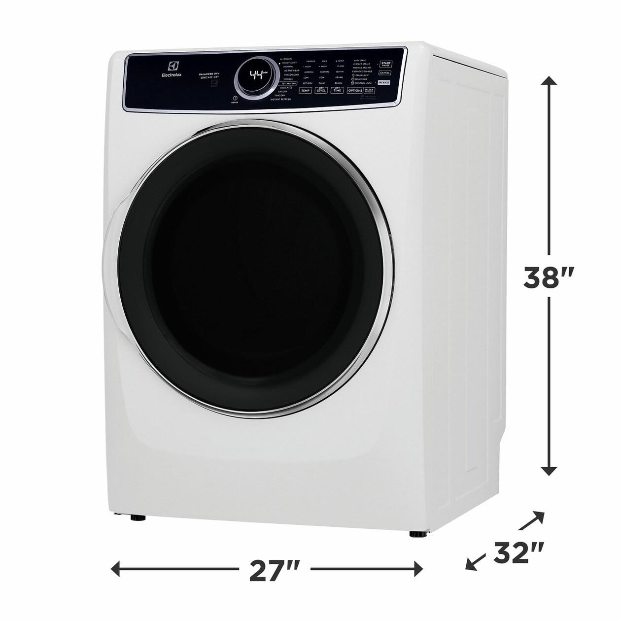 Electrolux ELFE7637AW Front Load Perfect Steam™ Electric Dryer with Balanced Dry™ and Instant Refresh - 8.0 Cu. Ft.