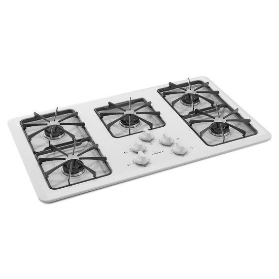 36-inch Gas Cooktop with Front Controls - white