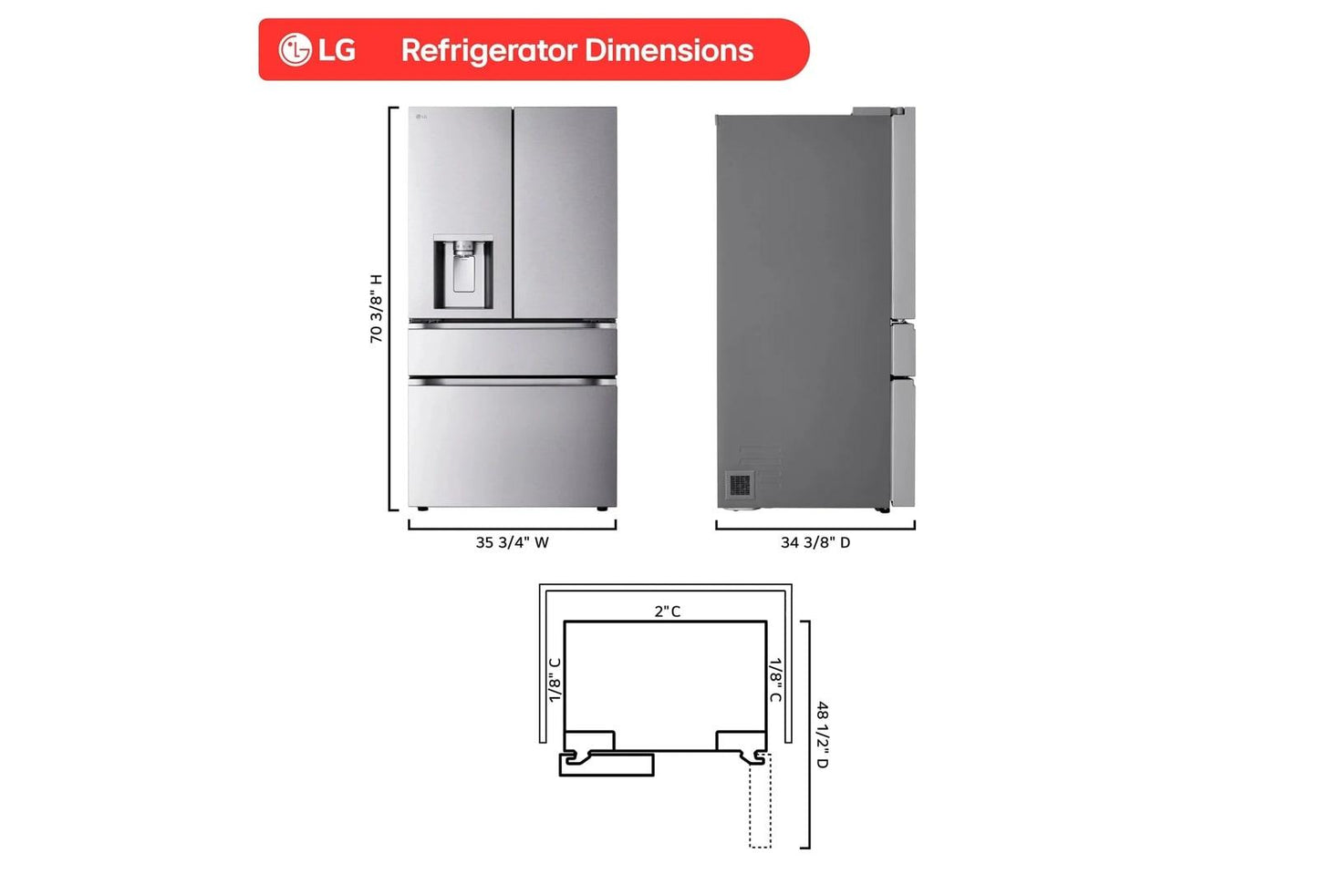 Lg LF29S9730S 29 cu. ft. Standard-Depth MAX™ 4-Door French Door Refrigerator with Mini Craft Ice™ and Full-Convert Drawer™