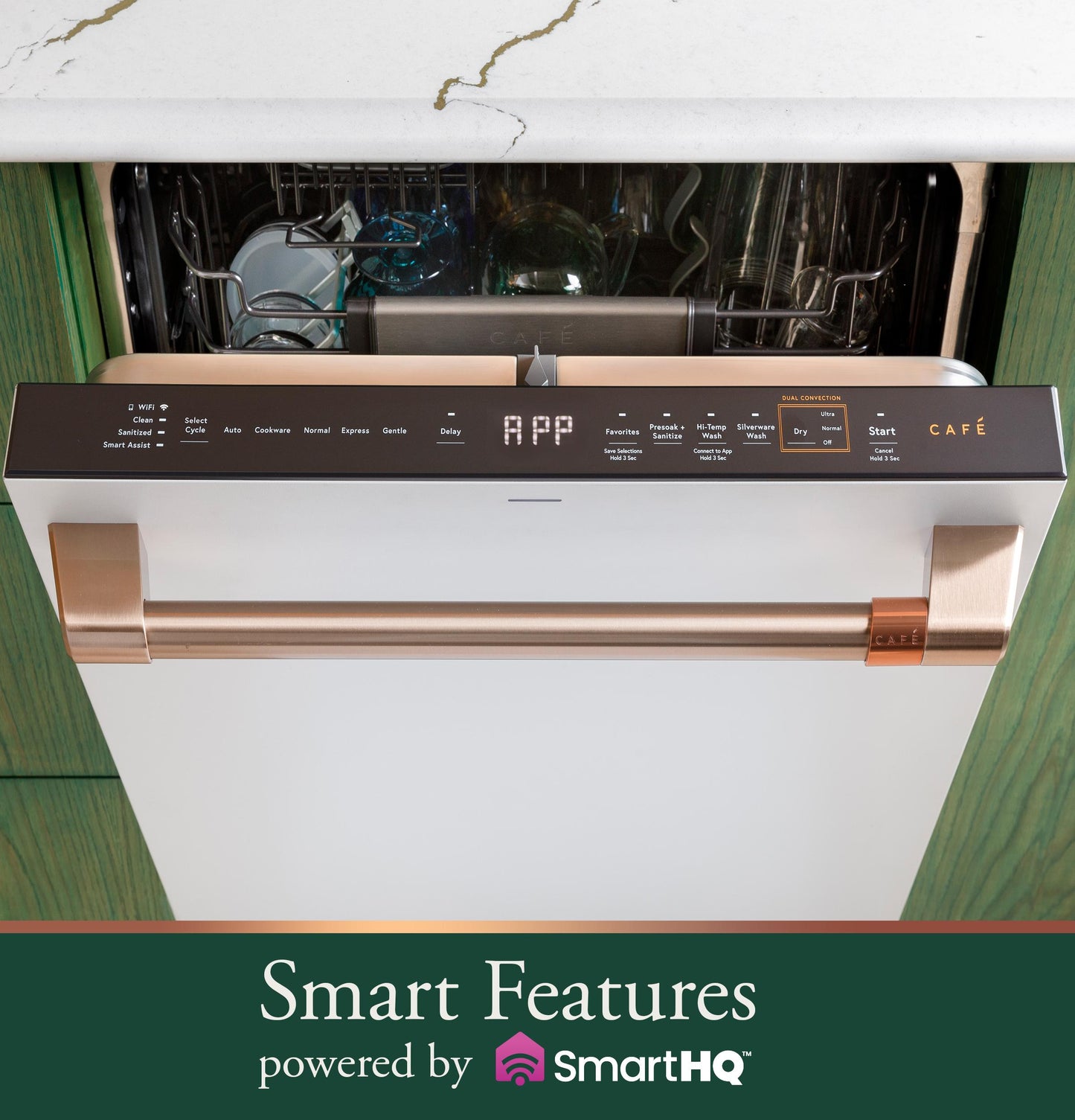 Cafe CDT858P3VD1 CAF(EBACK)™ CustomFit ENERGY STAR Stainless Interior Smart Dishwasher with Ultra Wash Top Rack and Dual Convection Ultra Dry, 44 dBA