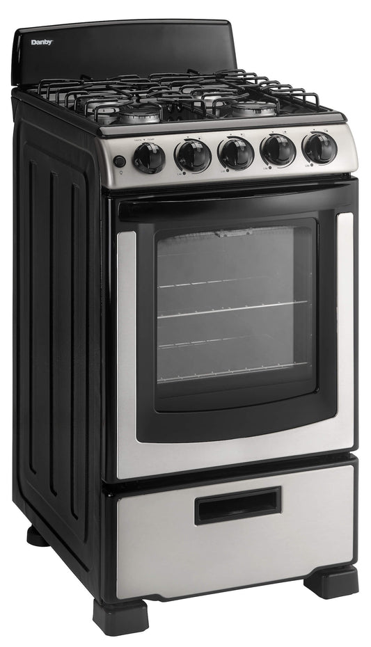 DR203BSSGLP Danby 20" Wide Gas Range in Stainless Steel