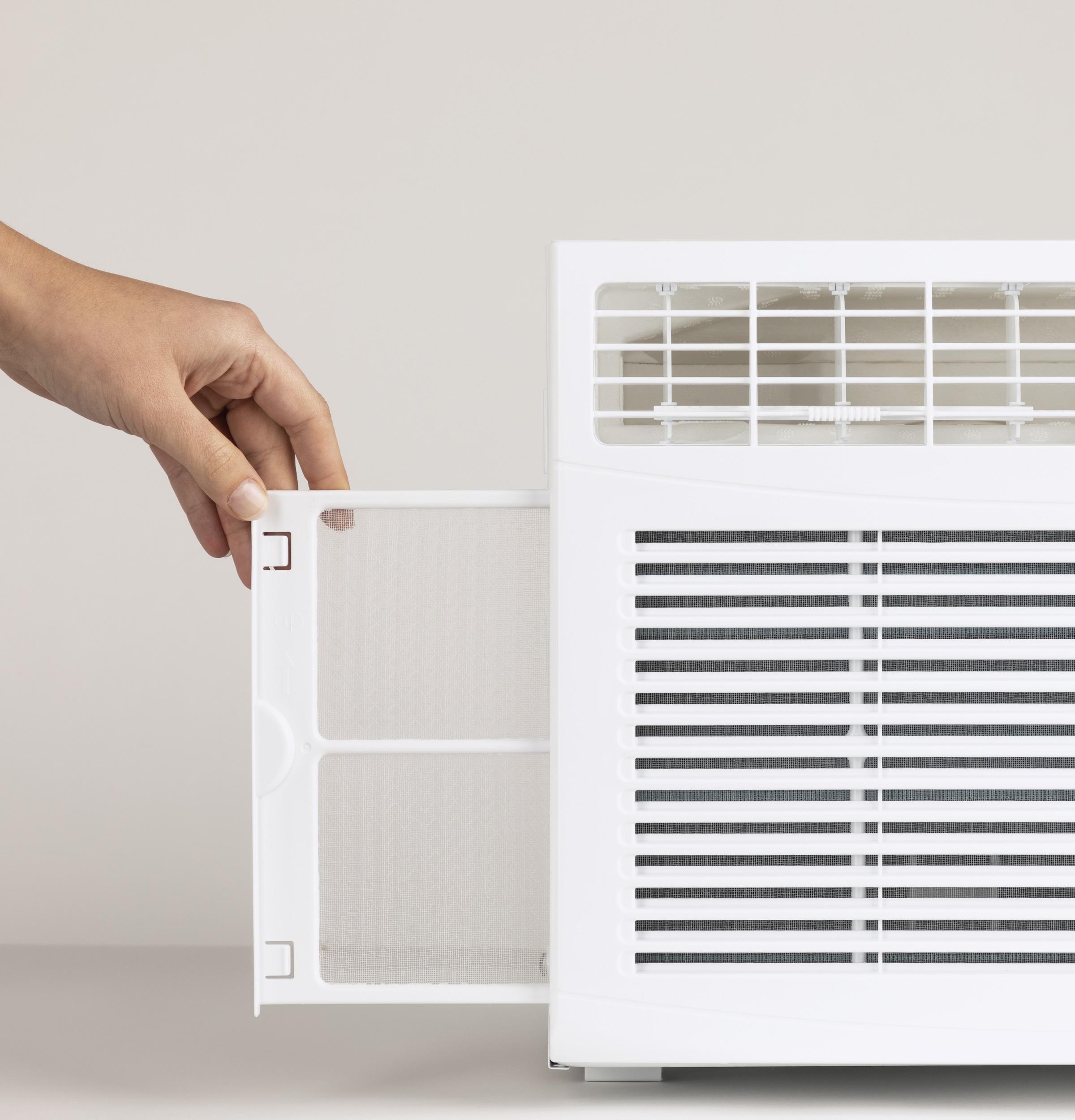 AHW05LZ GE® 5,000 BTU Electronic Window Air Conditioner for Small Rooms up to 150 sq ft. in White size 12 9/16 H x 16 7/16 W x 15 D