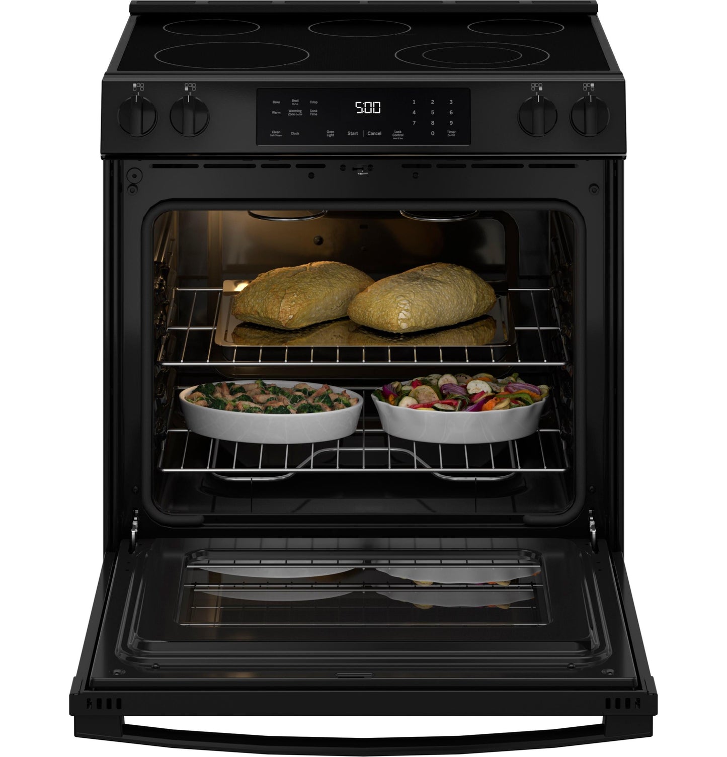 GRS500PVBB GE® ENERGY STAR® 30" Slide-In Electric Range with Crisp Mode