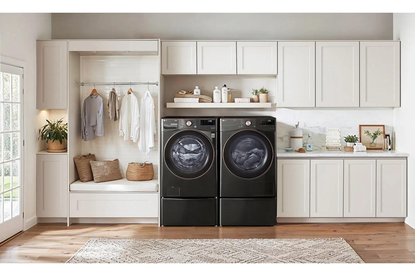 Lg DLHC4002B 7.4 cu. ft. Ultra Large Capacity Heat Pump Ventless Dryer, Wi-Fi Connectivity Black Steel