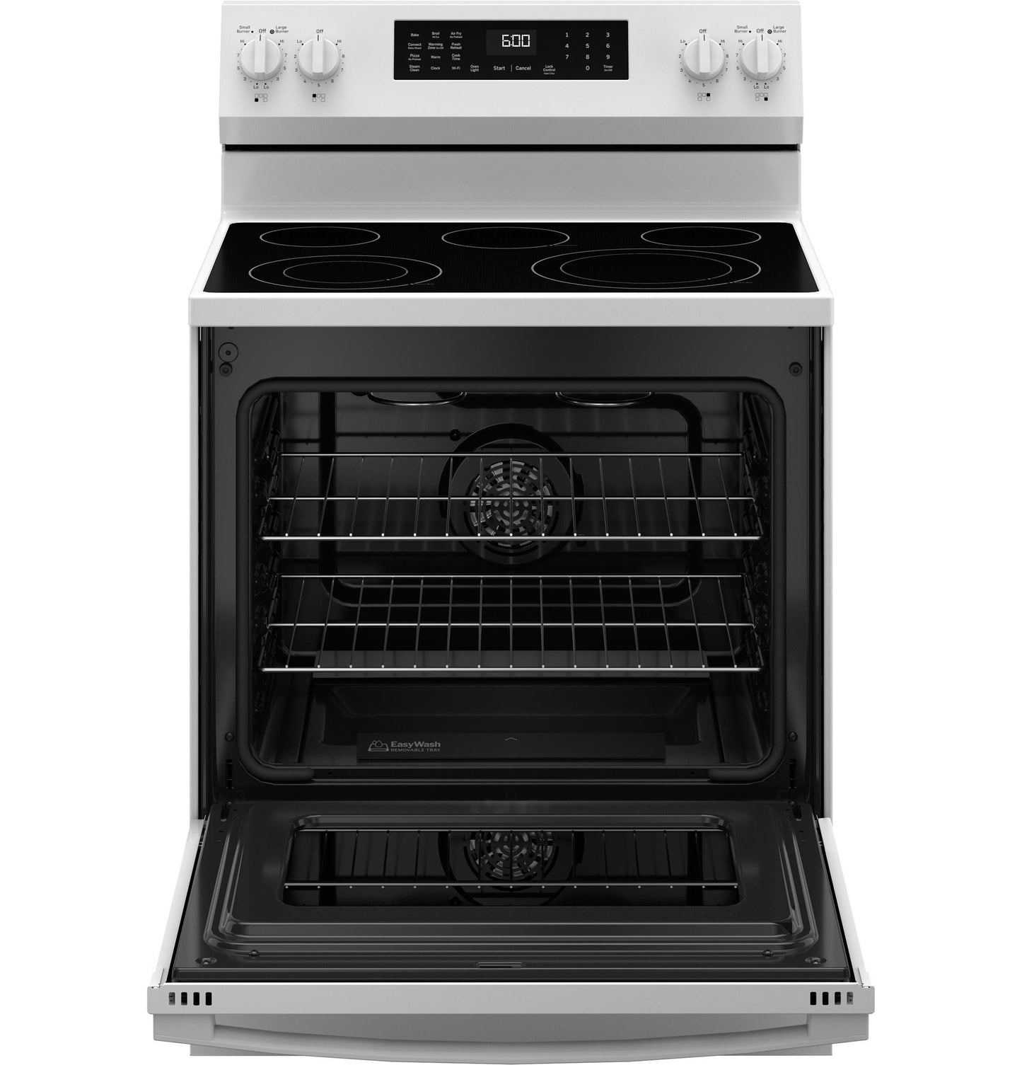 GRF600AVWW GE® ENERGY STAR® 30" Free-Standing Electric Convection Range with No Preheat Air Fry and EasyWash™ Oven Tray