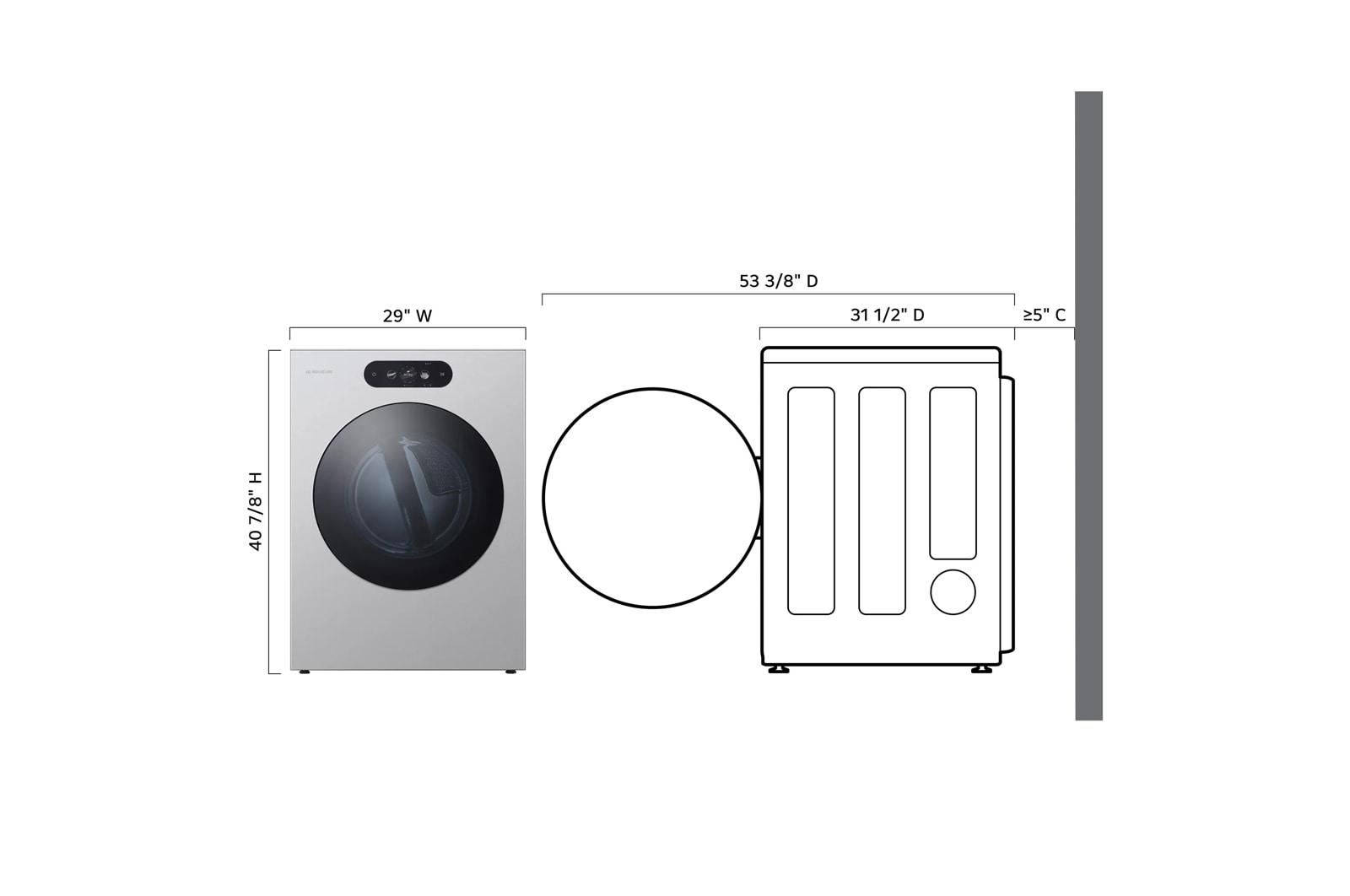 DLGX9901S LG SIGNATURE 9.0 cu. ft. Mega Capacity Smart Front Load Gas Dryer with Built-In Intelligence, TurboSteam® and Touch LCD Control