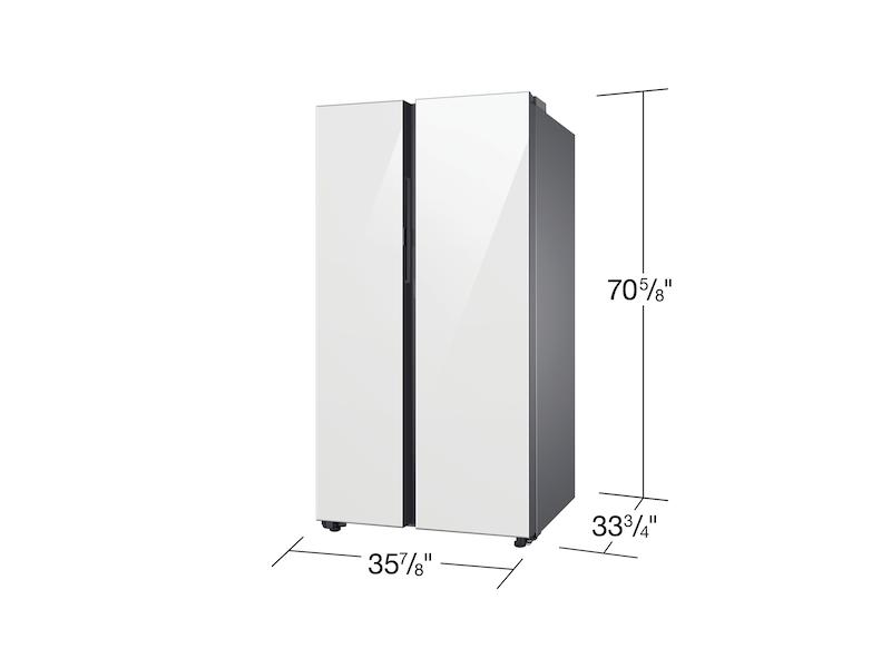 Samsung RS28CB760012AA Bespoke Side-by-Side 28 cu. ft. Refrigerator with Beverage Center™ in White Glass