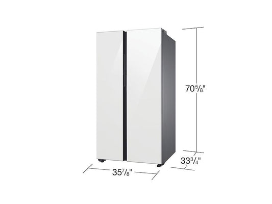 Samsung RS28CB760012AA Bespoke Side-by-Side 28 cu. ft. Refrigerator with Beverage Center™ in White Glass