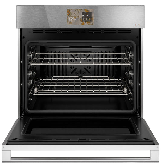 Cafe CTS70DM2ZS5 CAF(EBACK)™ 30" Smart Single Wall Oven with Convection in Platinum Glass