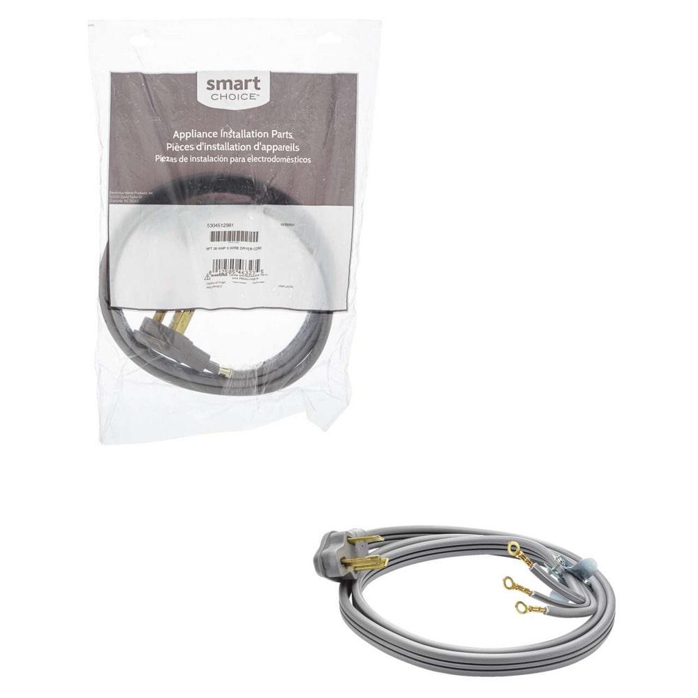 Frigidaire 5304512981C10 Smart Choice 10=1, 6' 30 AMP 3 WIR DRYR CRD