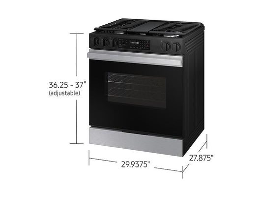Samsung NSG6DG8300SR Bespoke 6.0 cu. ft. Smart Slide-In Gas Range with Air Fry & Precision Knobs in Stainless Steel
