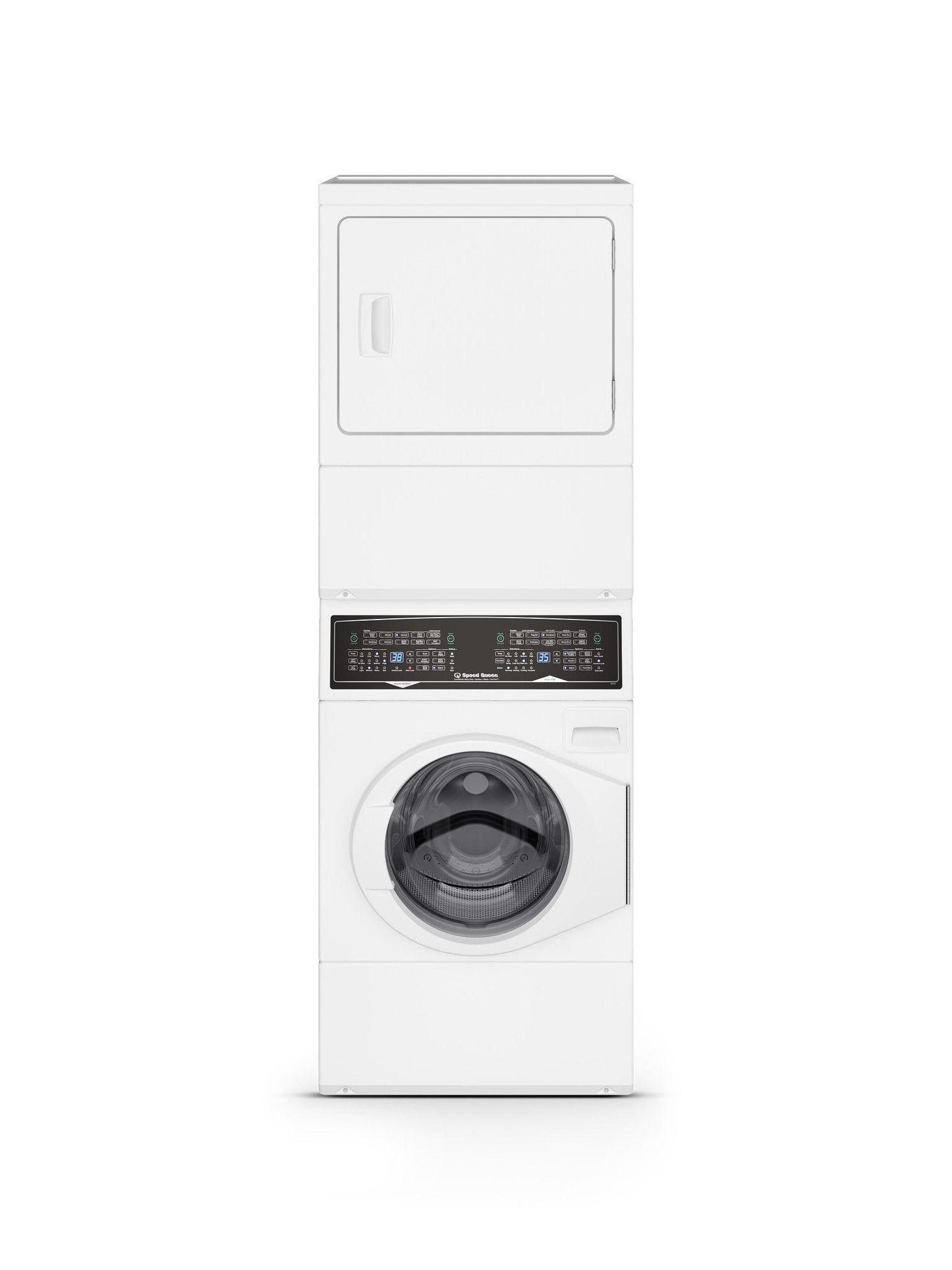 Speed Queen SF7008WE SF7 Stacked White Washer - Electric Dryer with Pet Plus™ Sanitize Fast Cycle Times 5-Year Warranty