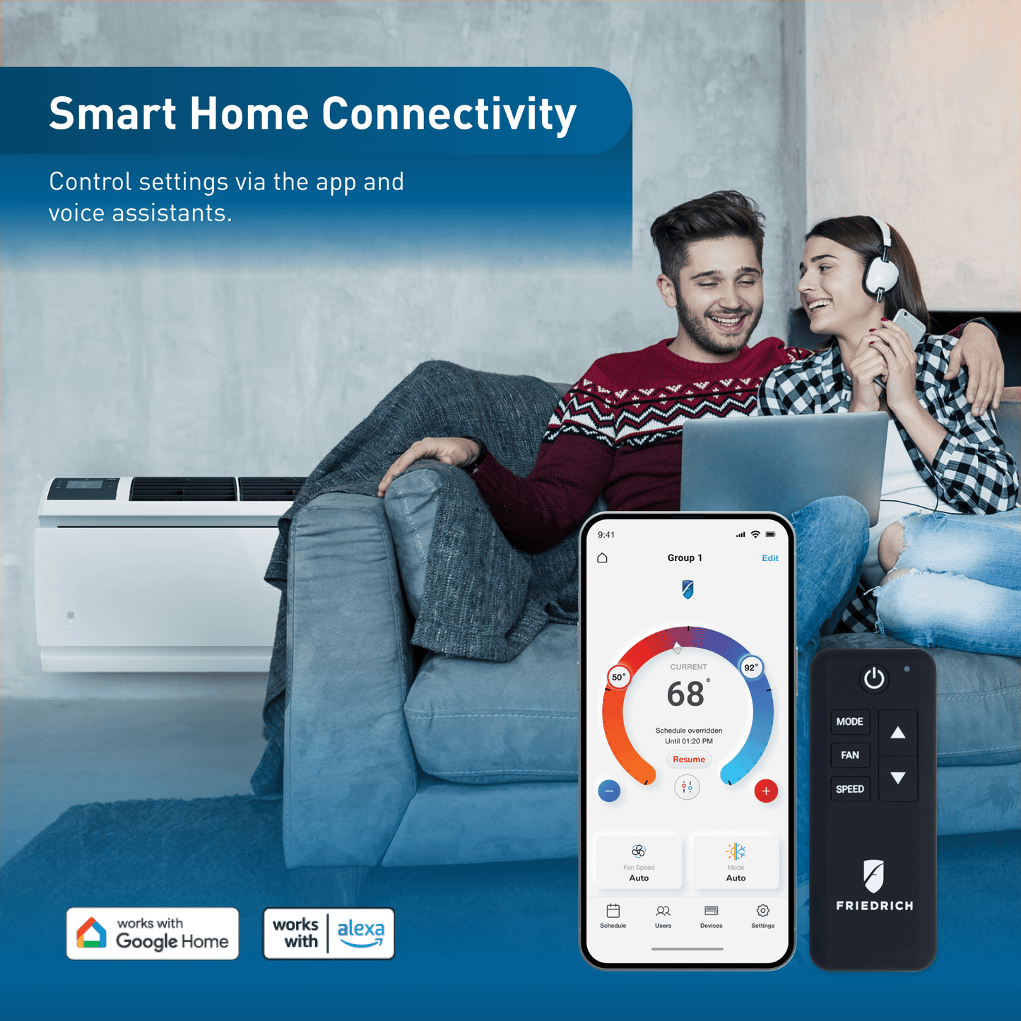 WCVT12B10A Friedrich WallMaster Inverter 12,000 BTU 115V Smart Through-the-Wall Air Conditioner - Cool Only