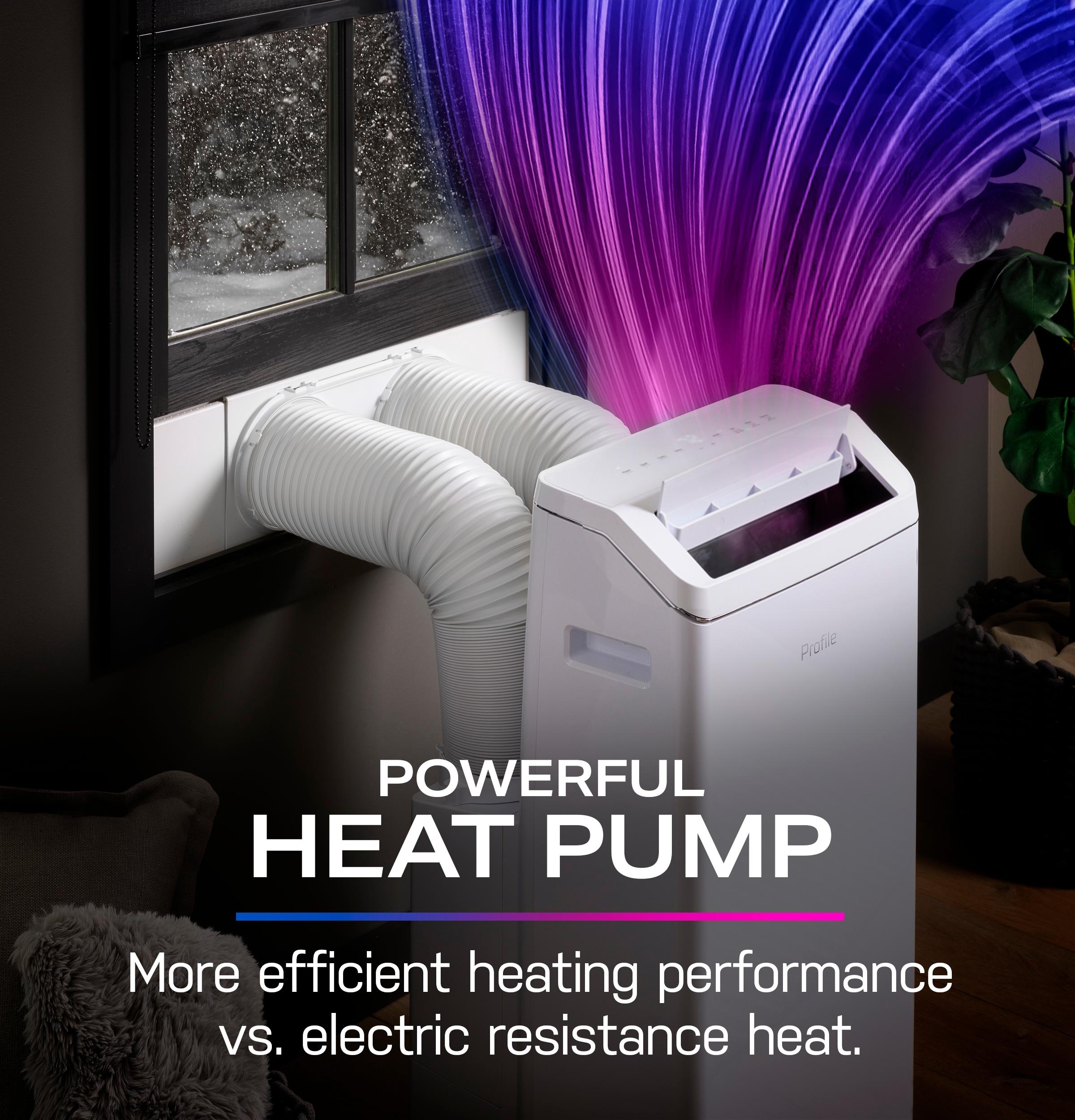 PPHH12WWF GE Profile® 12,000 BTU Dual-Hose, Inverter Heat/Cool Portable Air Conditioner with Dehumidifier and Remote, White