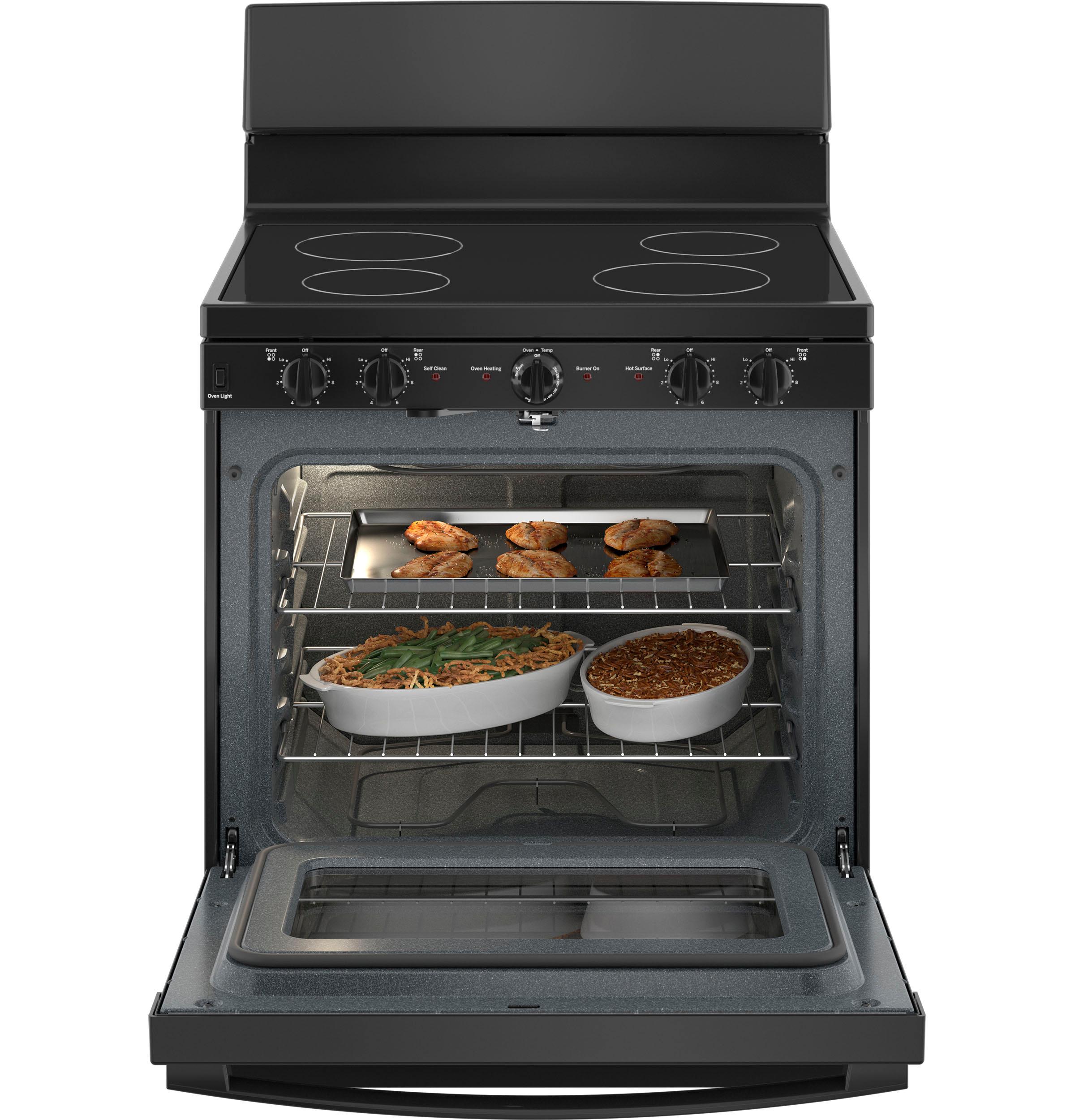 JB480DYBB GE® ENERGY STAR® 30" Free-Standing Electric Radiant Smooth Cooktop Range