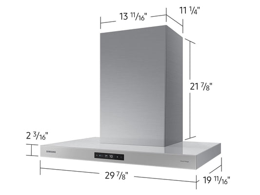 Samsung NK30CB700WCG Bespoke Hood Triple Air Sensor Low Noise 30" Width