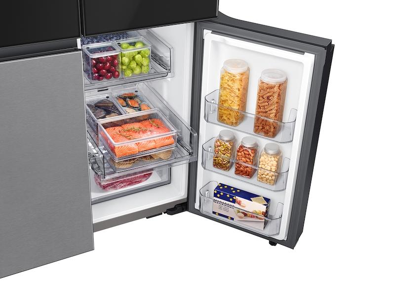 Samsung Bespoke 4-Door Flex™ Refrigerator (29 cu. ft.) with Family Hub™ in Charcoal Glass Top and Stainless Steel Bottom Panels