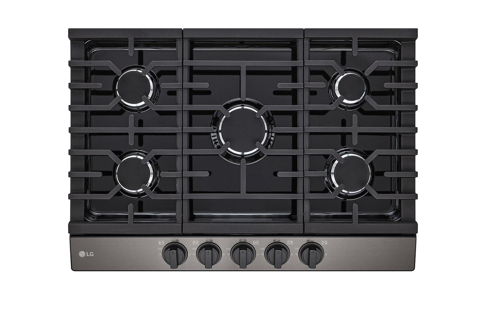 LG 30 Smart GAS Cooktop with Ultraheat 22K BTU Dual Burner and LED Knobs Stainless Steel