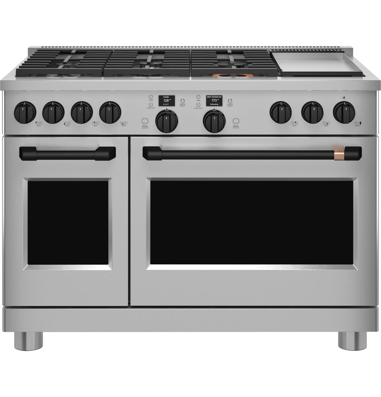 Cafe CXPR8HKPTFB CAF(EBACK)™ 48" Flat Black Handle & Knob Set for Pro Range and Rangetop
