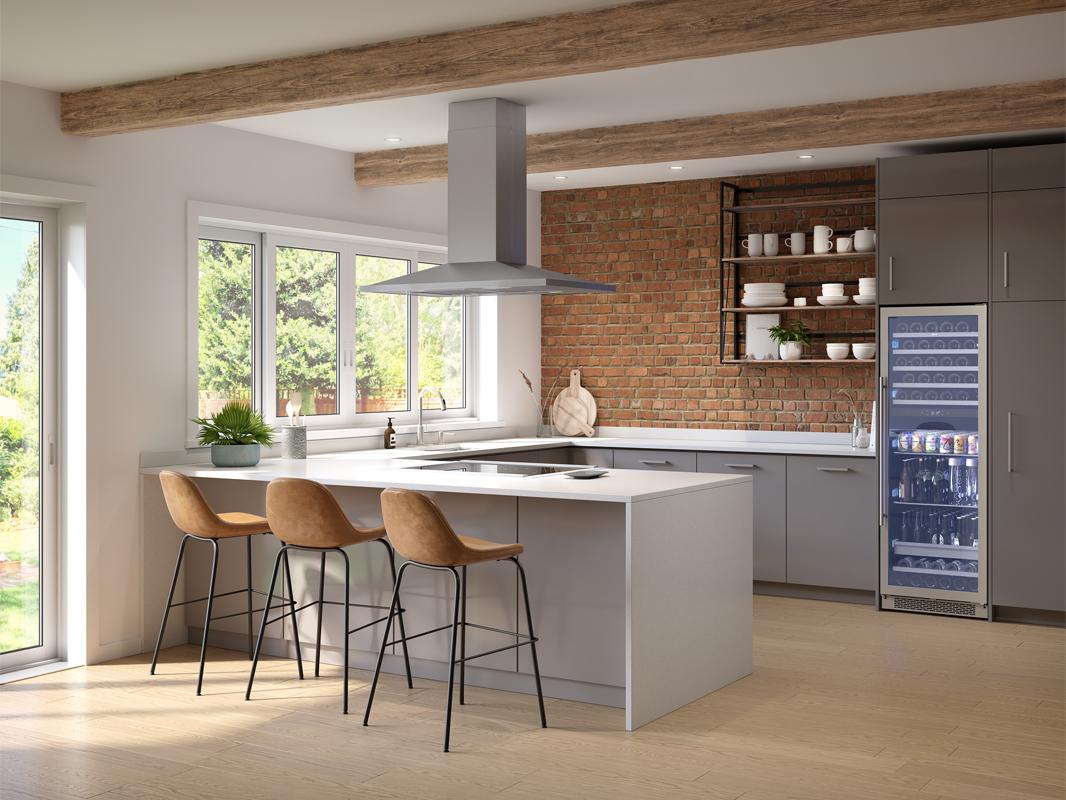 ZAZE42DS Anzio Island, 42in, SS, LED, 600 CFM w/ACT