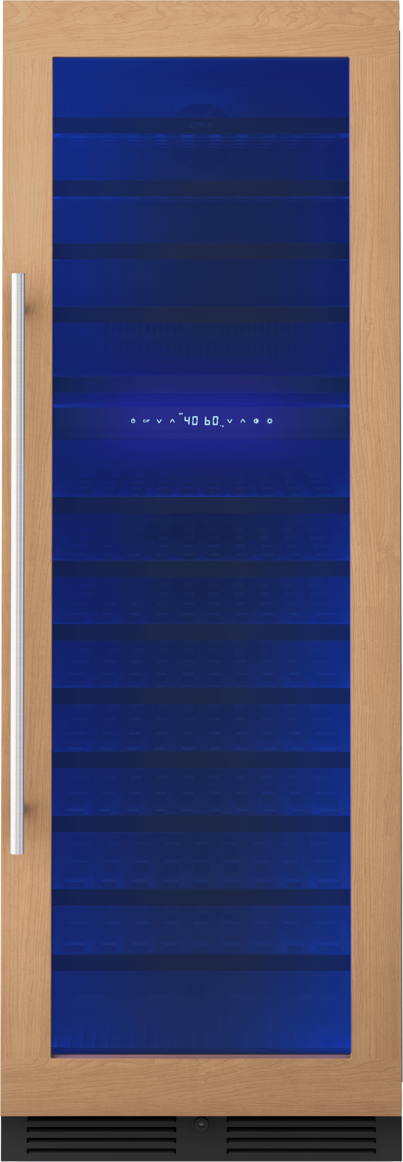 Zephyr PRW24F02CPG Presrv Wine Cooler, 24in Full Size, Panel Ready+Glass, Reversible Door, 2 Zone
