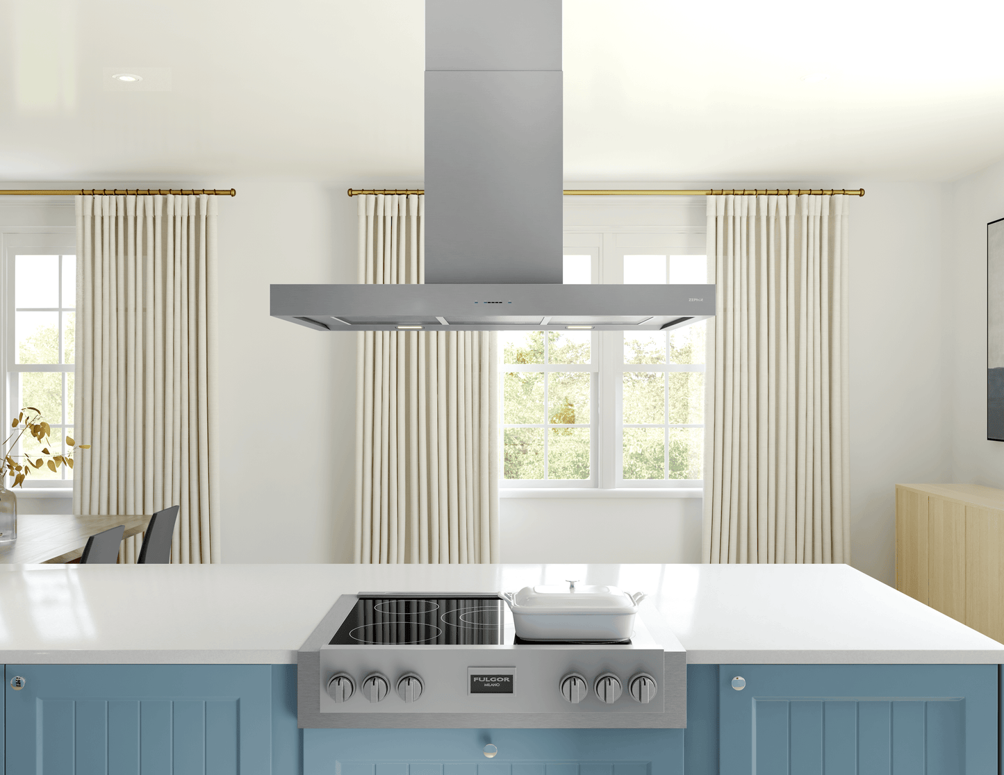 Zephyr ZRME36FS Roma Island, 36in, SS, LED, 600 CFM w/ACT