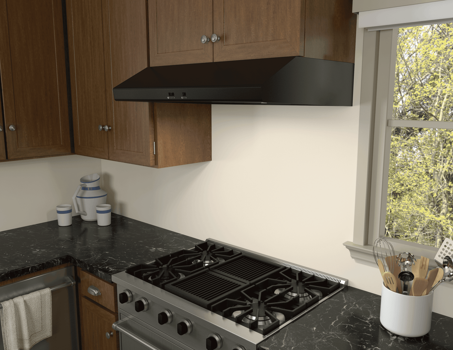 Zephyr AK6536CB Cyclone, Under Cabinet, 36", Black, 600 CFM