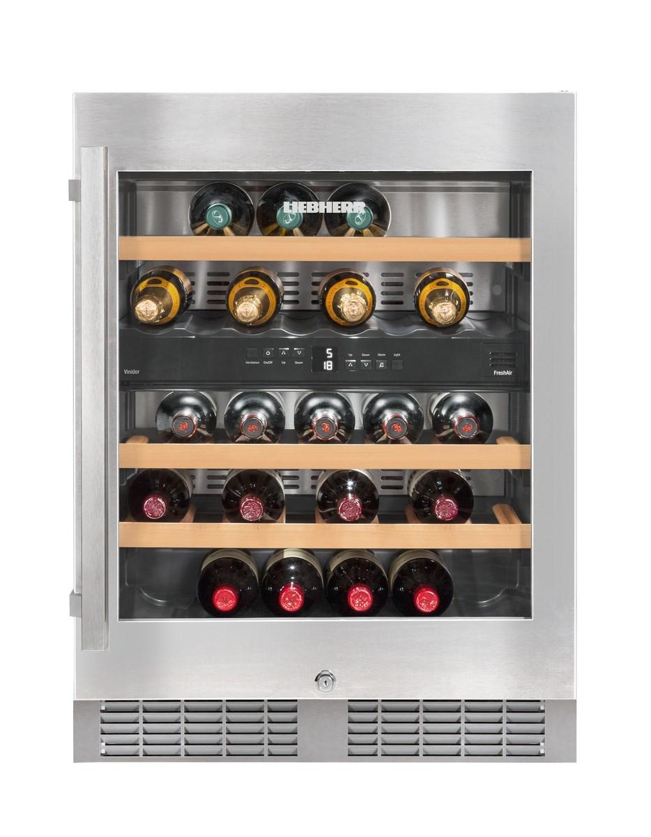 Liebherr WU3400 Undercounter Wine Cabinet, 24", Lock, 2 Zone, Reversible Door