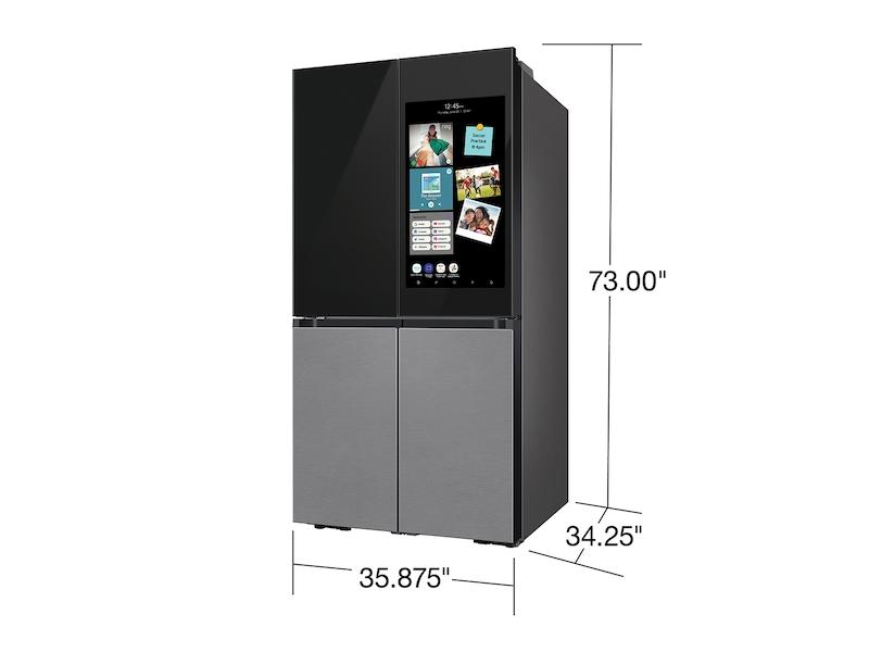 Samsung Bespoke 4-Door Flex™ Refrigerator (29 cu. ft.) with Family Hub™ in Charcoal Glass Top and Stainless Steel Bottom Panels
