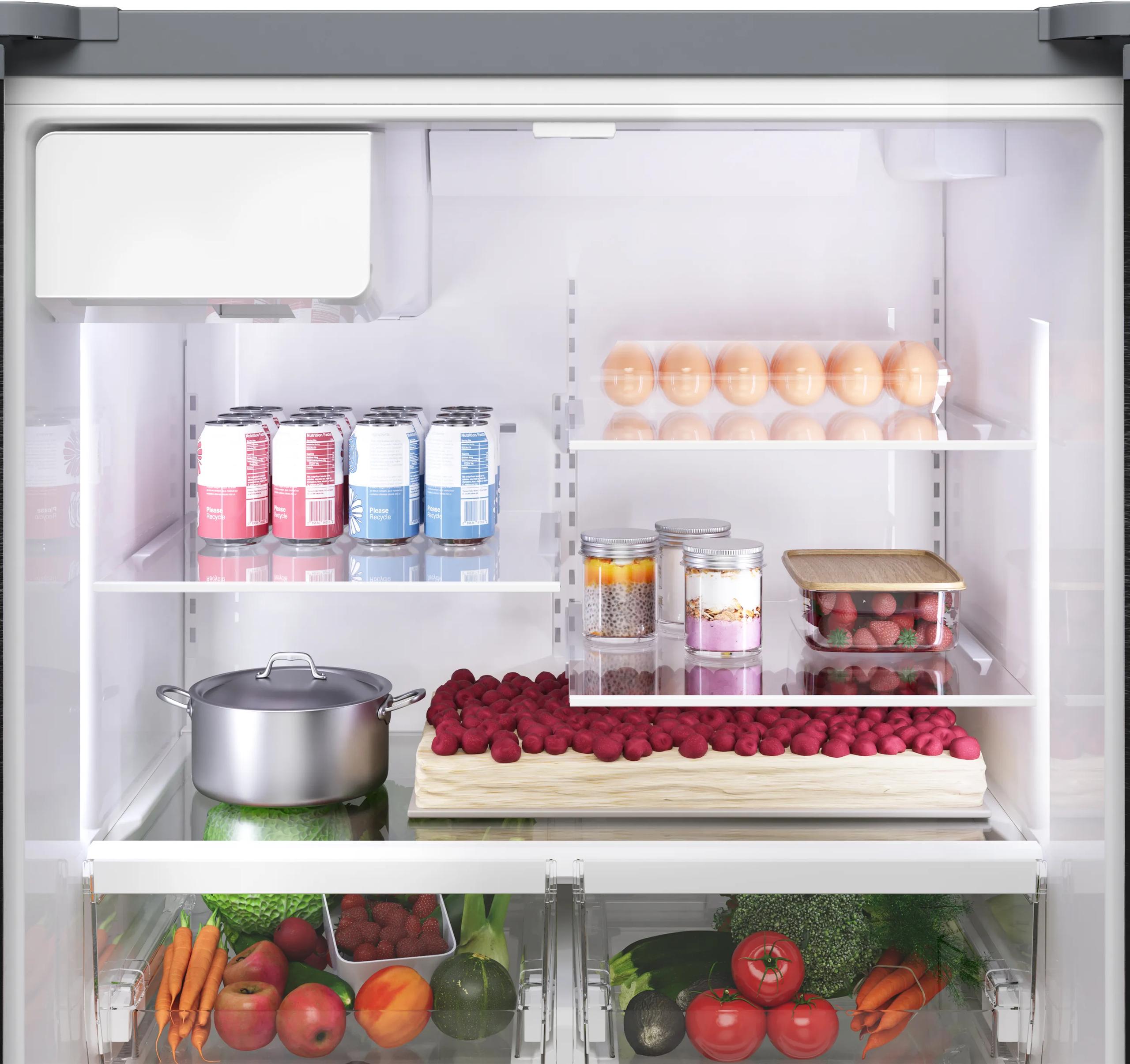 Bosch B36CD10ENS 100 Series French Door Bottom Mount Refrigerator 36" Stainless steel (with anti-fingerprint), Total No Frost