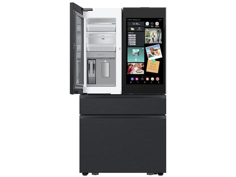 Samsung RF90F23AECE Bespoke 23 cu. ft. Counter Depth 4-Door French Door Refrigerator with AI Family Hub™+ AI Vision Inside™ in Charcoal Glass and Black/Charcoal