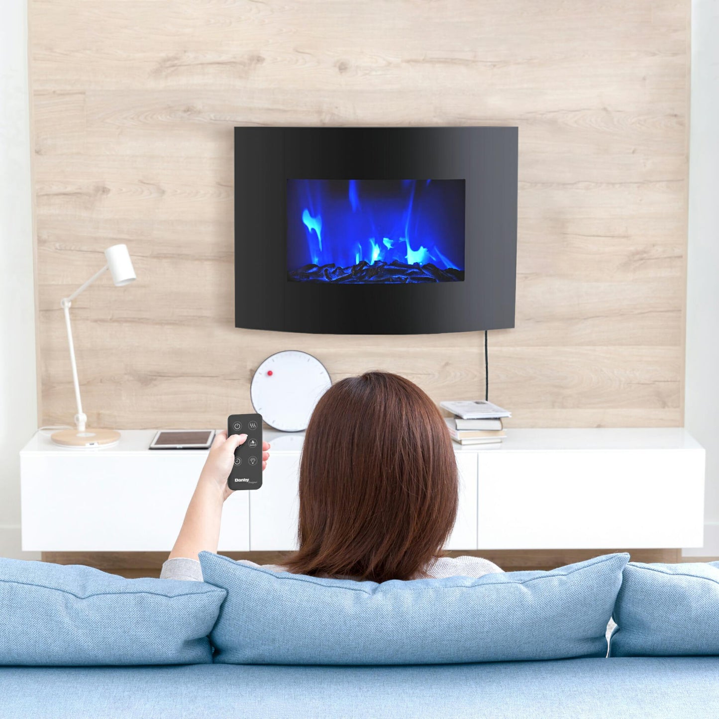 DDEF02213BD13 Danby Designer 22" Wall Mount Electric Fireplace in Black