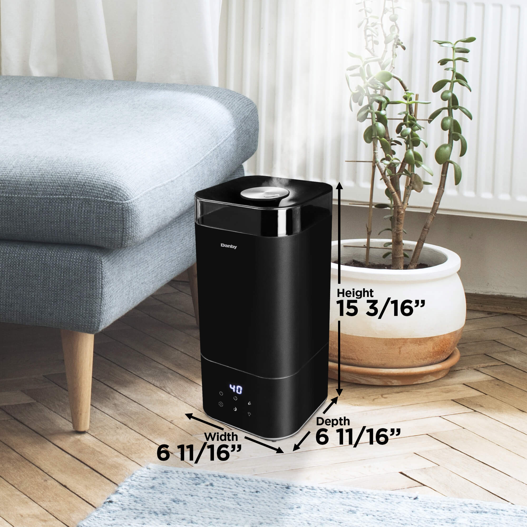 DBHR13211BDD1 Danby 5L Ultrasonic Top Fill Humidifier in Black