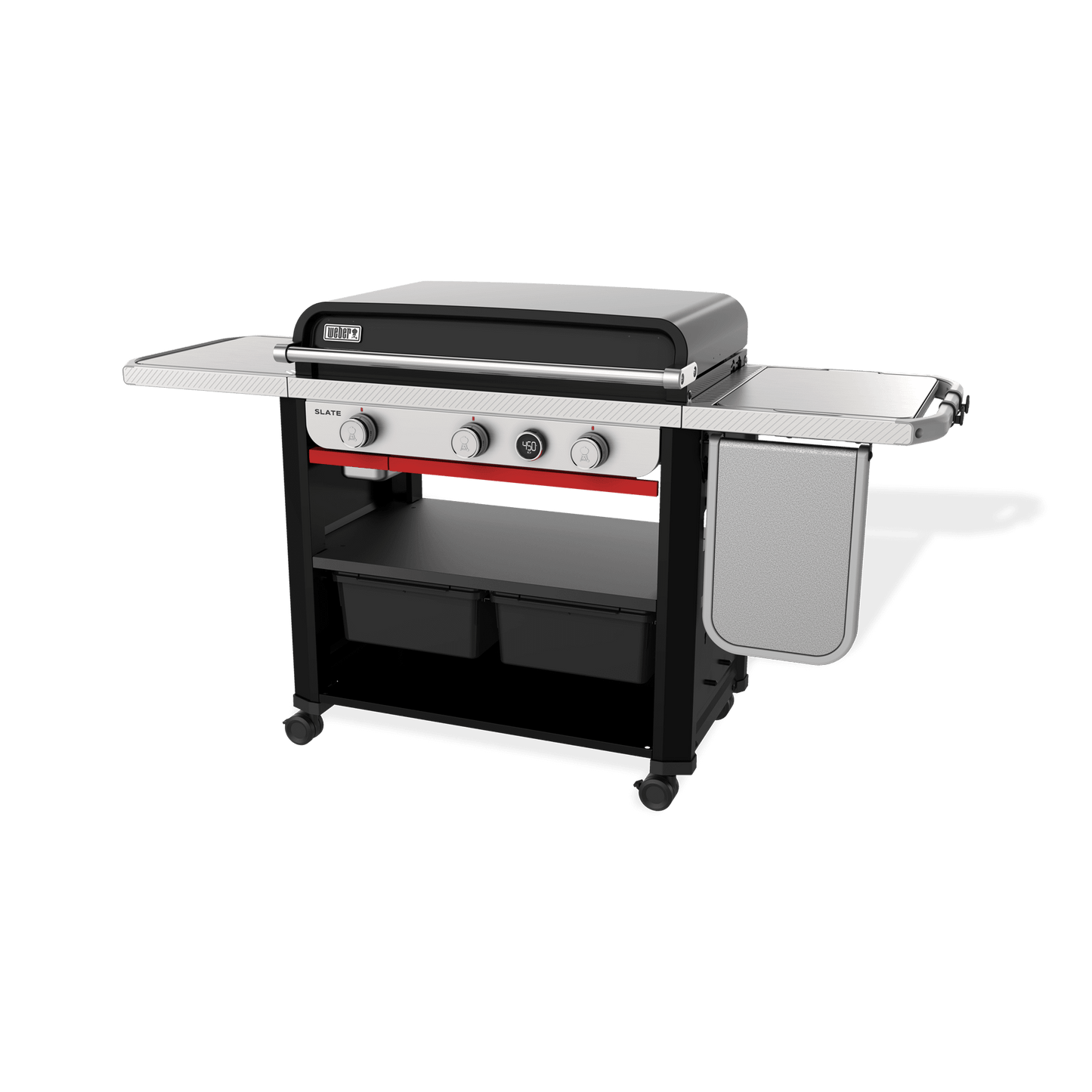 Weber 1500013 Slate® 30" Rust-Resistant Griddle with Extendable Side Table (Liquid Propane) - Black