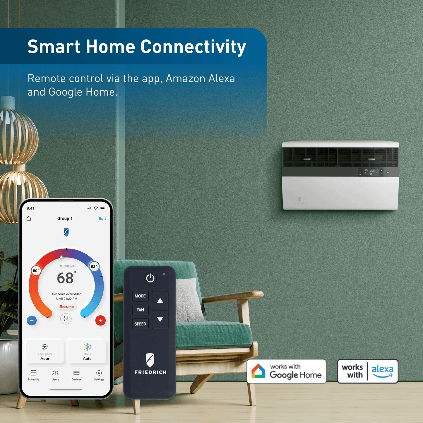 KEVL36B35A Friedrich K hl Inverter 36,000 BTU 230V Smart Window/Wall Air Conditioner with Electric Heat