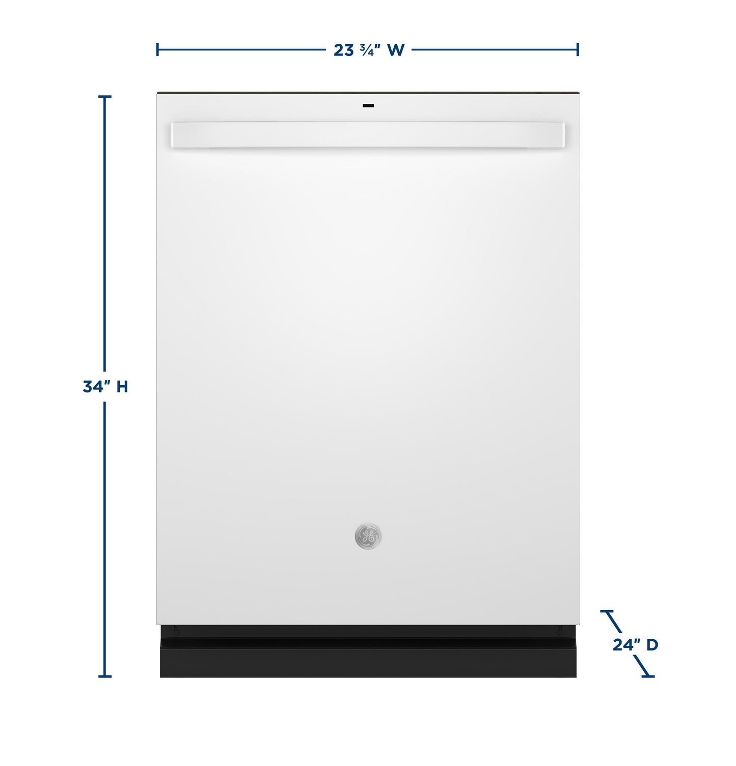 GDT670SGVWW GE® ENERGY STAR® Top Control with Stainless Steel Interior Dishwasher with Sanitize Cycle