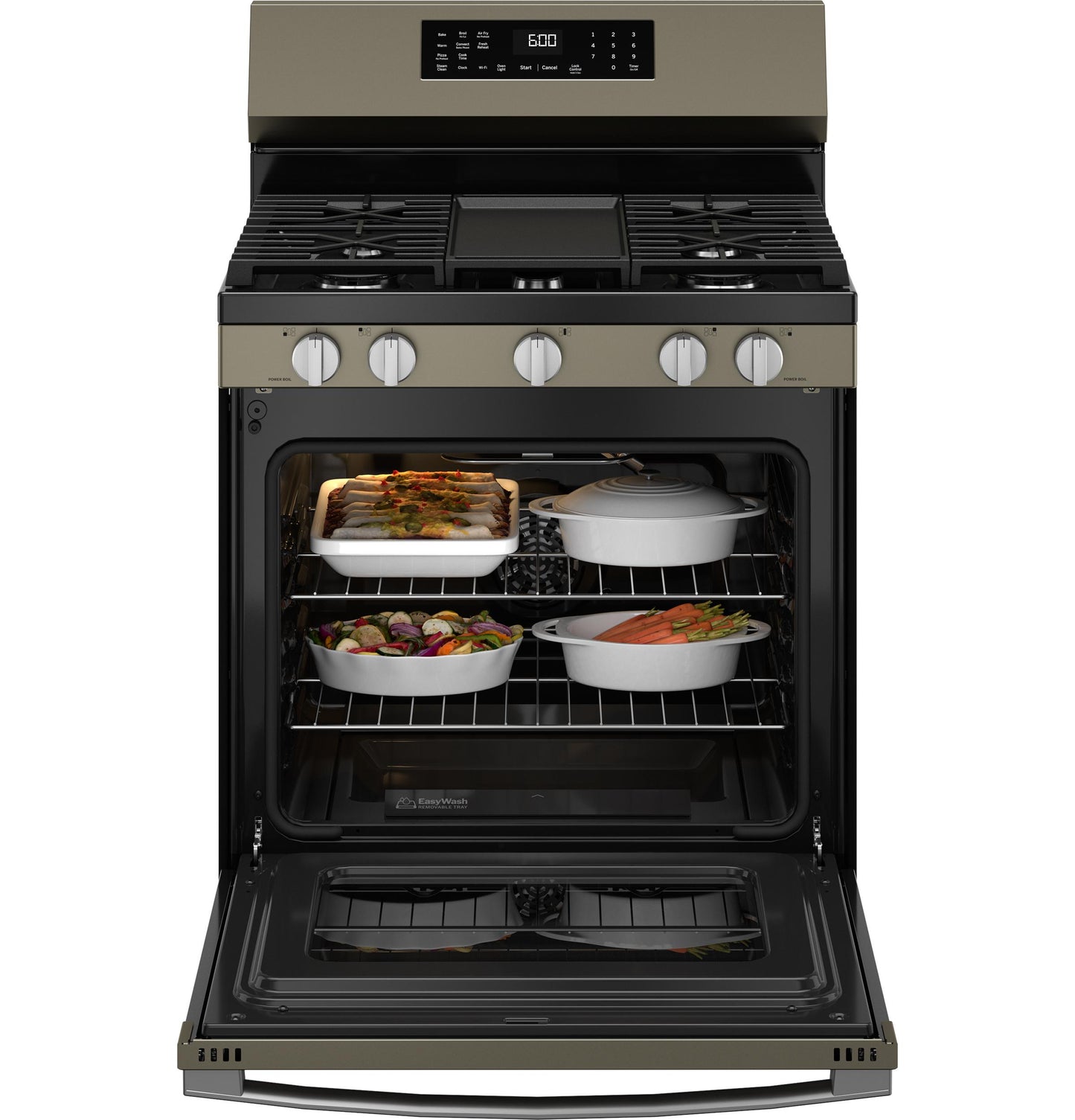 GGF600AVES GE® 30" Free-Standing Gas Convection Range with No Preheat Air Fry and EasyWash™ Oven Tray
