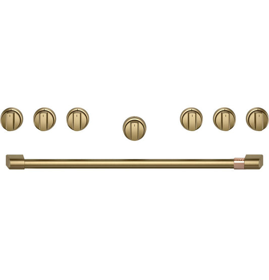 Cafe CXPR6HKPTCG CAF(EBACK)™ 36" Brushed Brass Handle & Knob Set for Pro Range and Rangetop