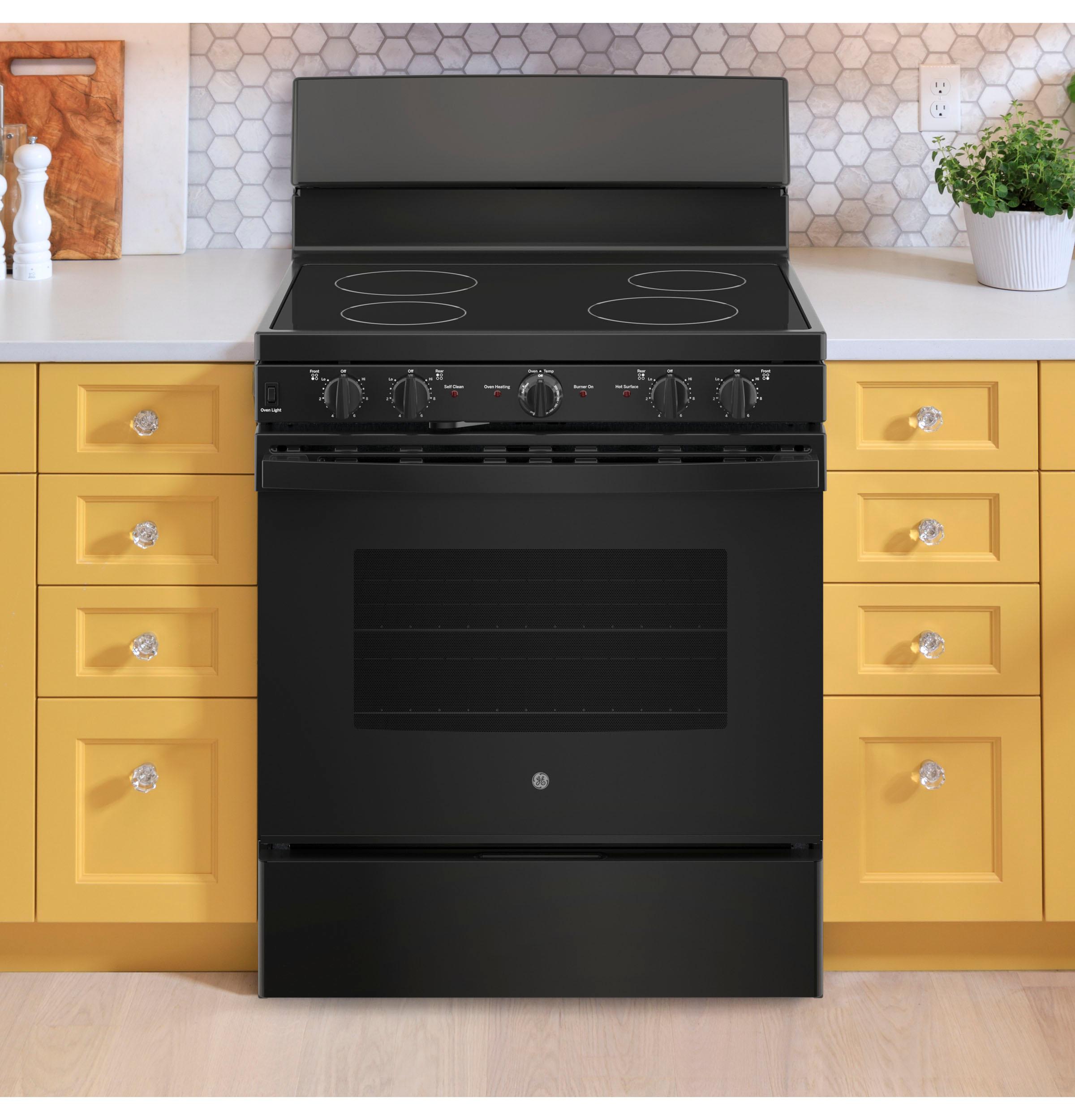 JB480DYBB GE® ENERGY STAR® 30" Free-Standing Electric Radiant Smooth Cooktop Range