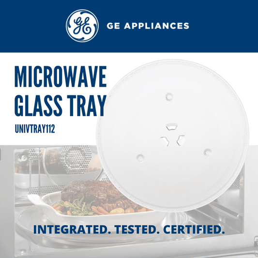UNIVTRAY112 GE Appliances 11.25 inch Microwave Glass Tray Replacement, UNIVTRAY112