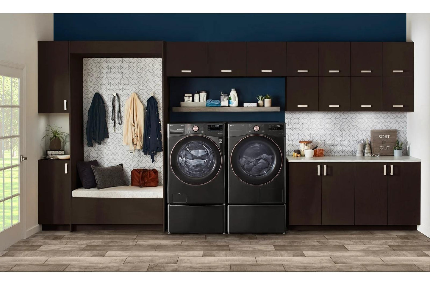 Lg DLHC4002B 7.4 cu. ft. Ultra Large Capacity Heat Pump Ventless Dryer, Wi-Fi Connectivity Black Steel