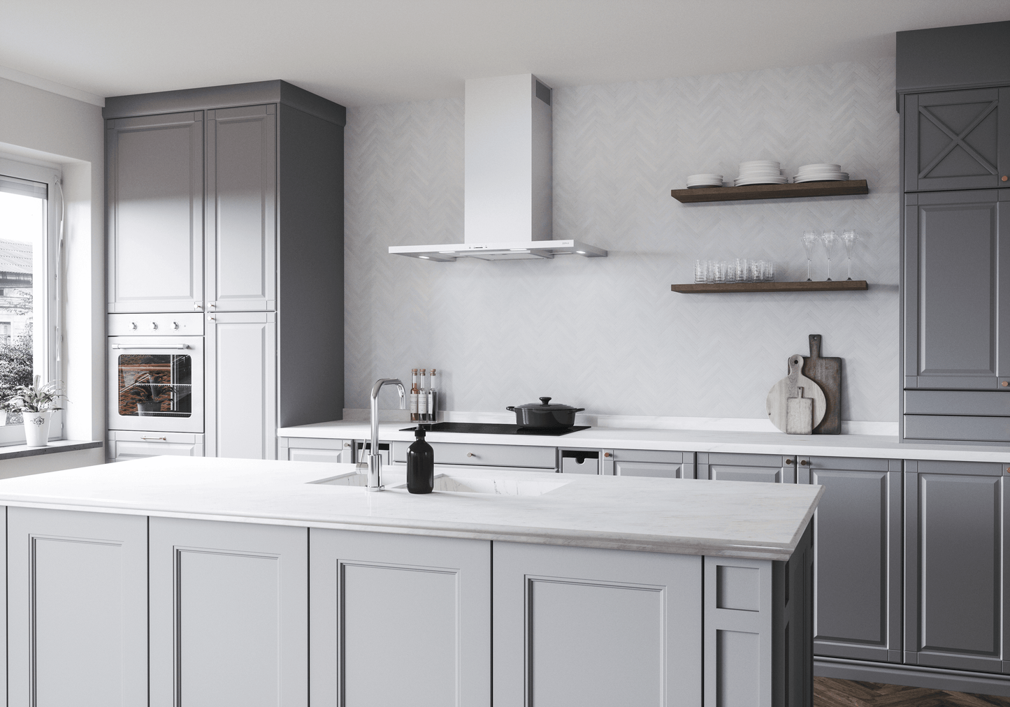 Zephyr ZMOE30BS Modena, Wall, 30in, SS+Glass, LED, ACT