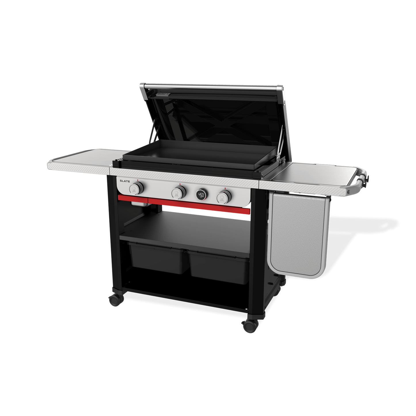 Weber 1500013 Slate® 30" Rust-Resistant Griddle with Extendable Side Table (Liquid Propane) - Black