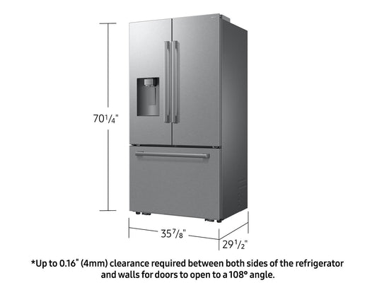 Samsung RF70H25HER Bespoke AI 3-Door French Door Zero Clearance Fit Dual Auto Ice Maker 24 cu. ft.