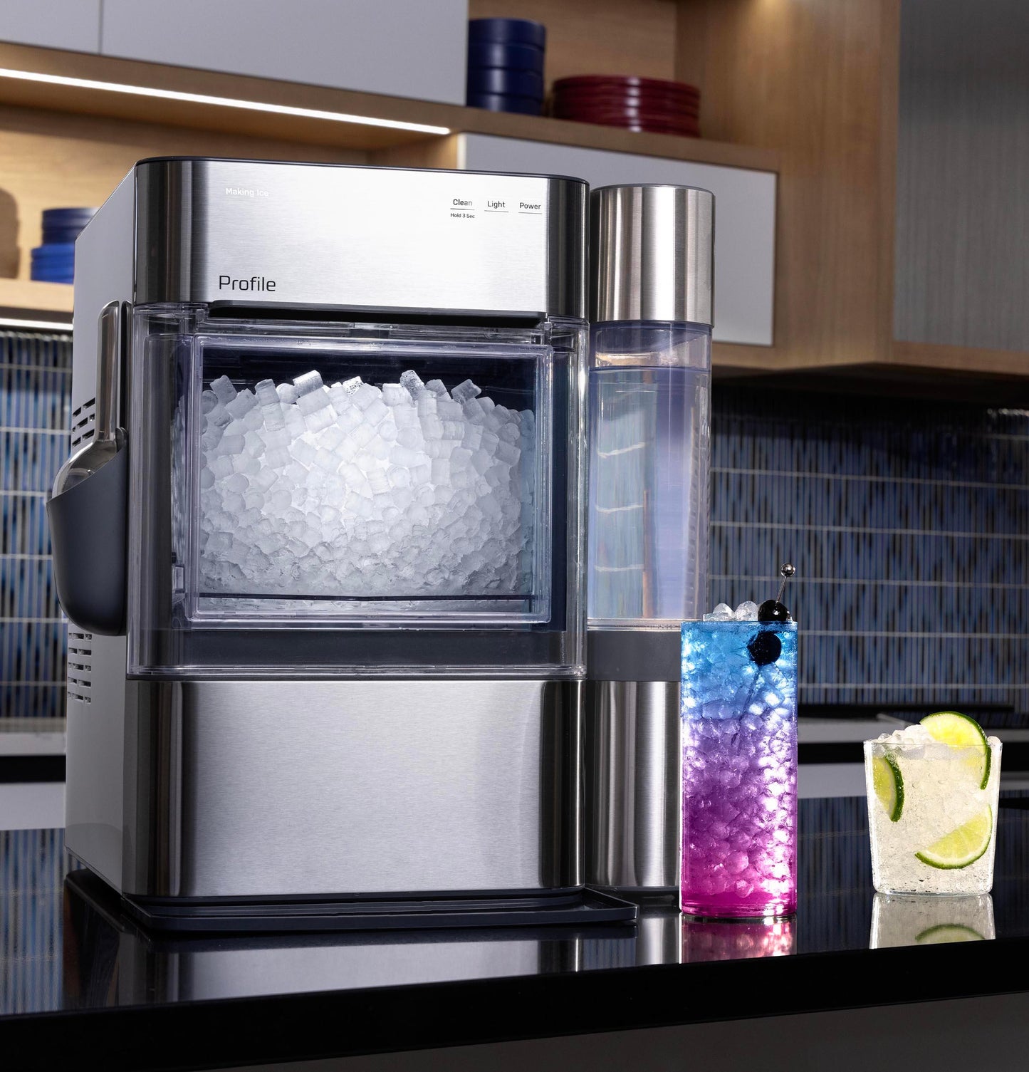 XPIO13SWBB GE Profile™ Opal™ 2.0 Ultra Nugget Ice Maker with Side Tank and Scale Inhibiting Filter