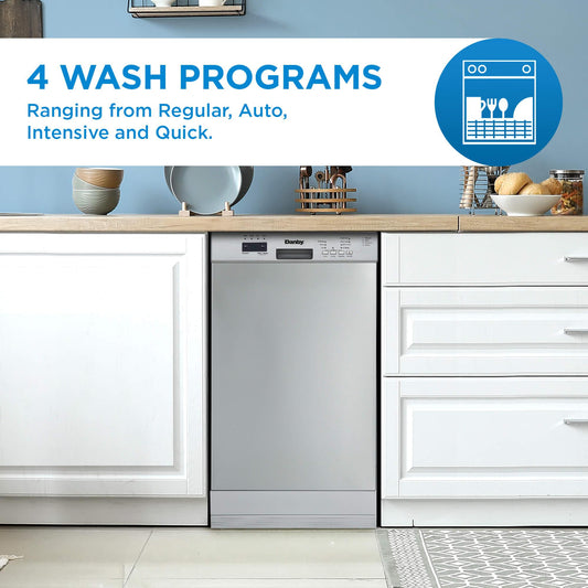 DDW18D1ESS Danby 18" Wide Built-in Dishwasher in Stainless Steel