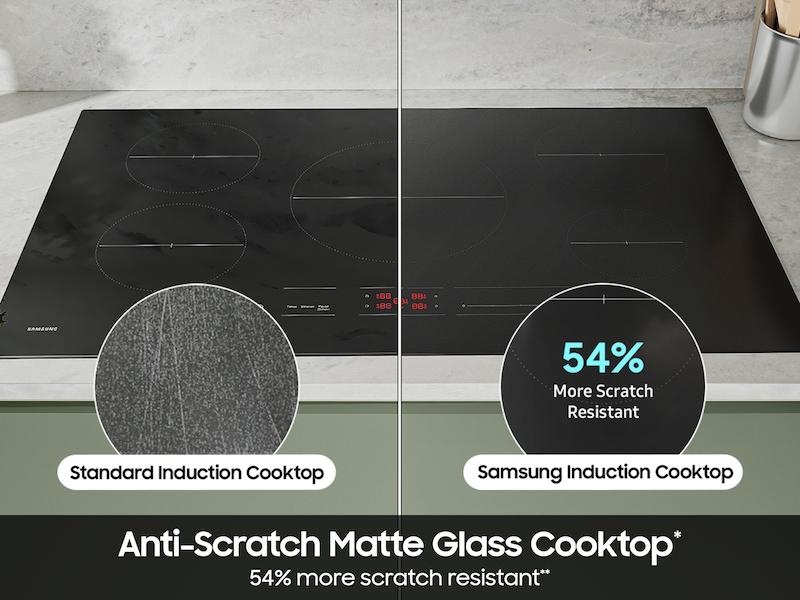 Samsung CC70F36S2D 36" Induction Cooktop with Anti-Scratch Matte Glass and Sync Burners in Black