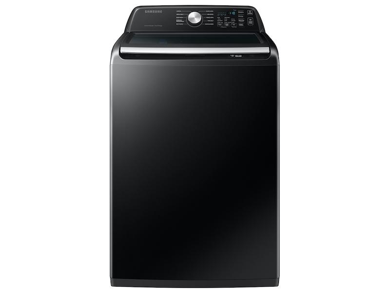 Samsung 4.7 cu. ft. Large Capacity Smart Top Load Washer with Active WaterJet in Brushed Black