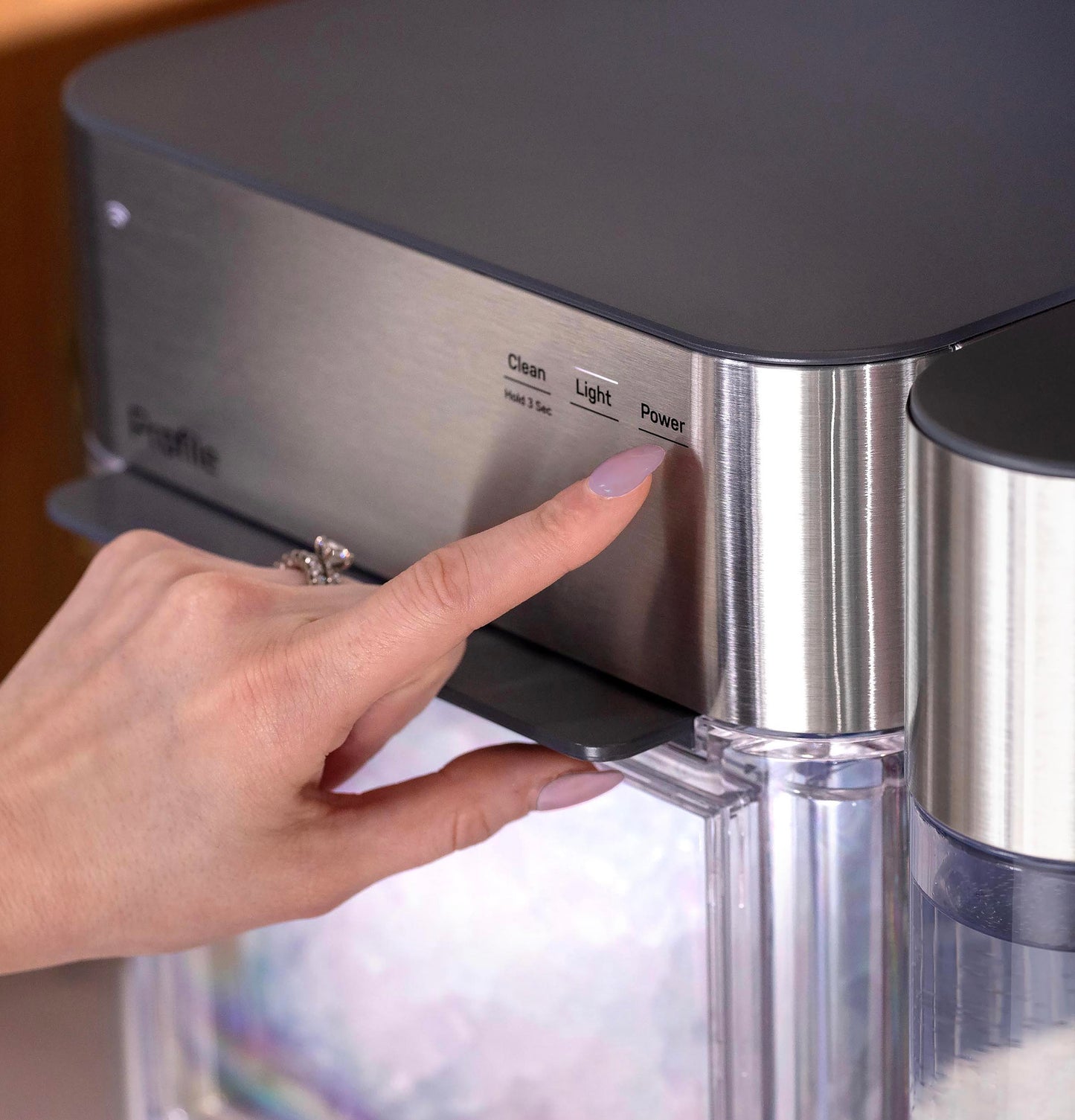 XPIO13SWBB GE Profile™ Opal™ 2.0 Ultra Nugget Ice Maker with Side Tank and Scale Inhibiting Filter